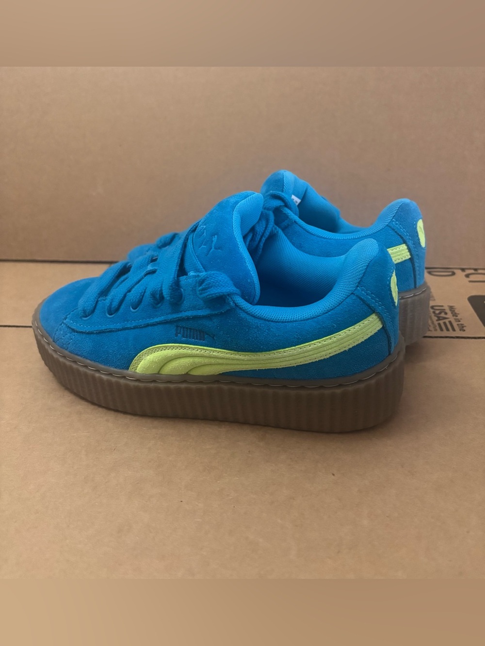 Puma x Fenty Rhianna Creeper Phatty Blue Suede 399332-02 Women's Size 8.5